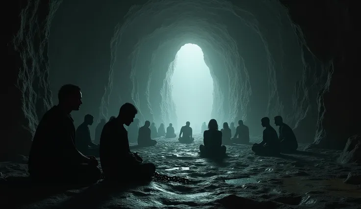 representation of Plato&#39;s myth of the cave in an image