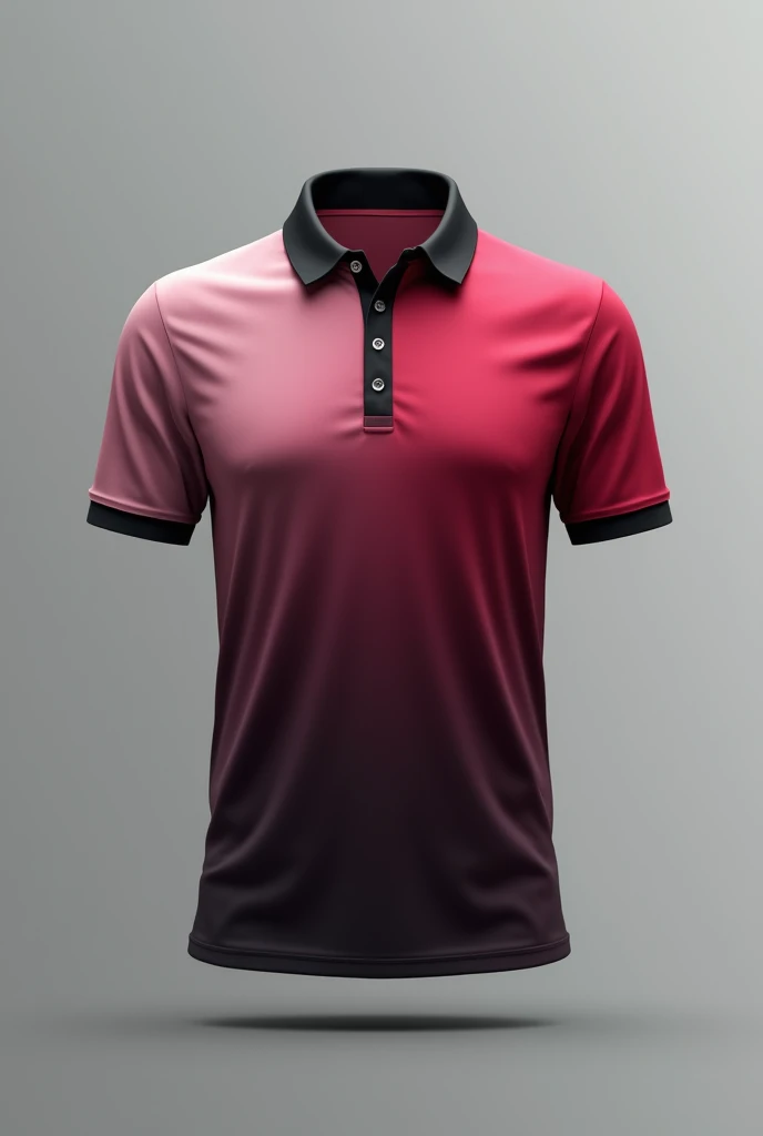 Wine gradient polo shirt with black collar