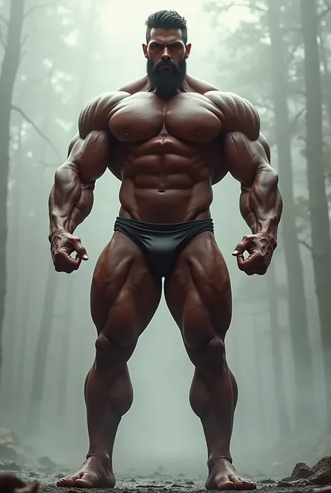 Muscular man at the feet