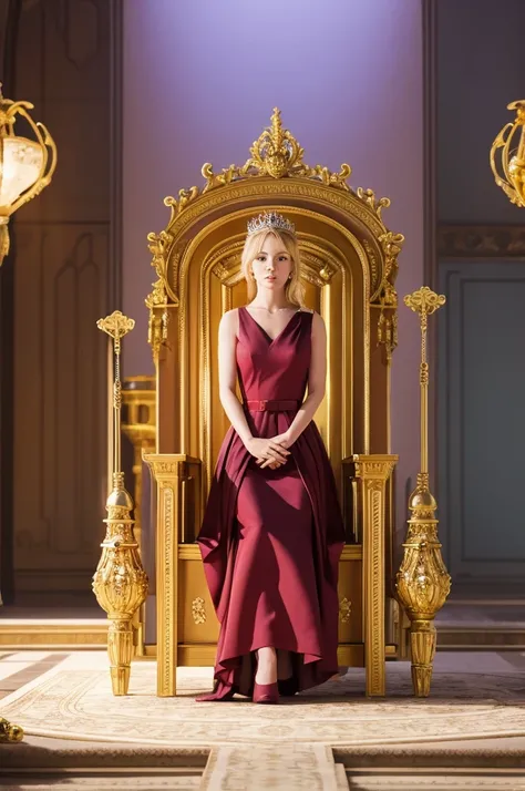 Princess　Blonde　royal palace　sit　Throne
