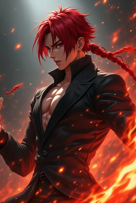 Iori Yagami de The King of Fighters fazendo um poder especial