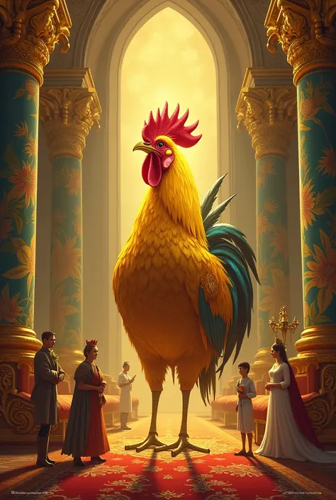 Create any illustration for the Tale of the Golden Cockerel.