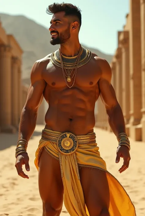 Sexy man in underwear. man in underpants. man with a big bulge in his crotch, man with a big bulge in his crotch. Muscle man, sexy. Sand dunes, ruins and desert. Egyptian god. Golden briefs. Gold underwear. wet man. Man posing under the sun, sexy man in ph...