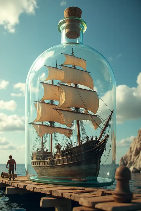 Here’s how it works: The ship is actually built outside the bottle first.