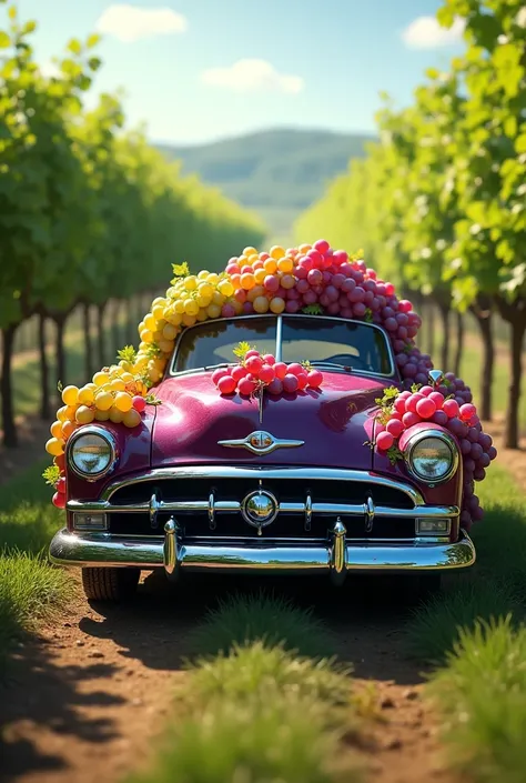 car made of grapes
