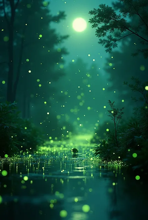 The appearance of a mysterious glow in the night sky. This phenomenon is observed, when millions of fireflies come together and begin to glow a soft green light. This spectacle is mesmerizing and reminiscent of the magic of nature..