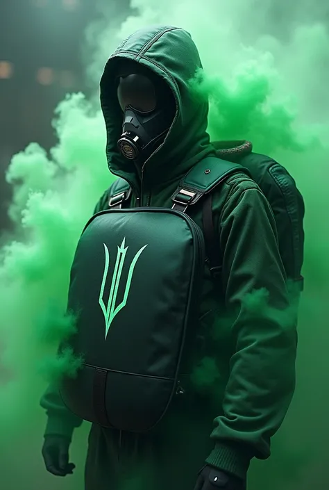 E-Sports Shield, smoke mask, green smoke, trident: Bag side&#39;s