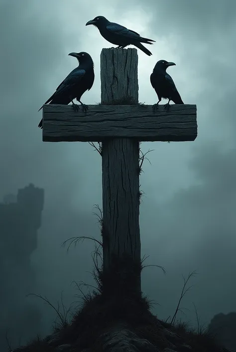  Generate a gothic cross with crows for brand design