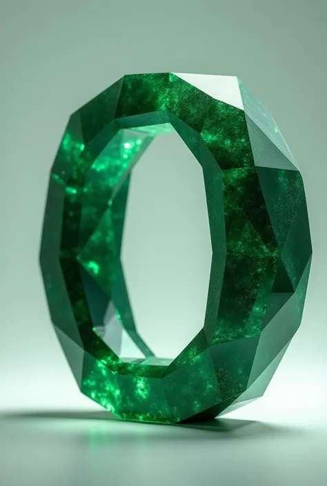 I want a letter O made in emerald 