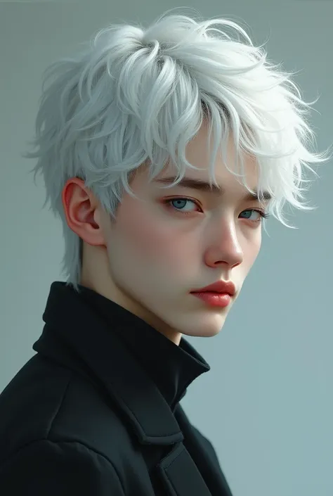 white haired young man