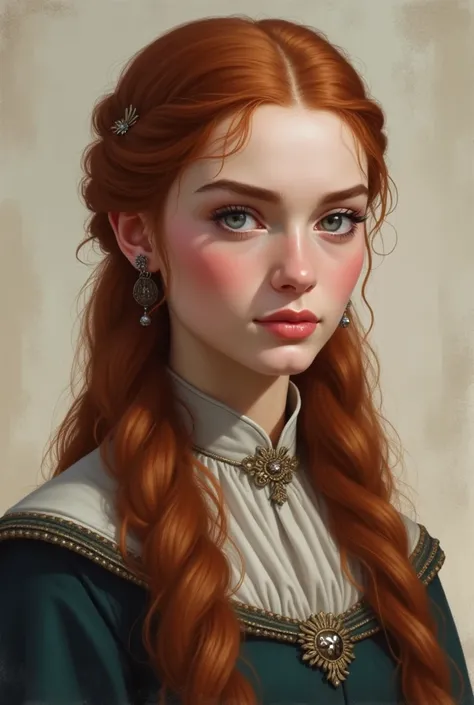 Sansa is traditionally beautiful, taking after her mothers family with her high cheekbones, deep blue eyes, and thick soft auburn hair, which is lighter than her mothers. Her figure has been described as tall, graceful, and womanly. Sansa is described as s...