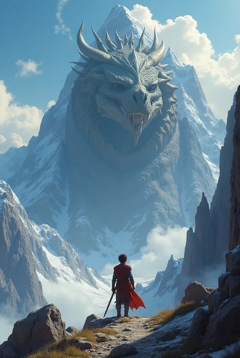 When the boy reached the top of Mt.，Cut off the dragon&#39;s head