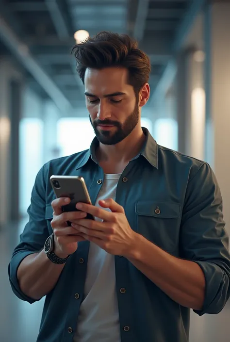 Man using mobile and chatting with someone

