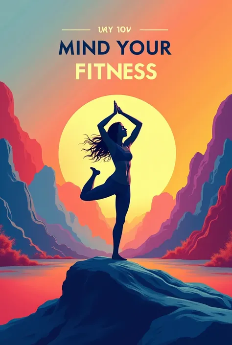 Make me a poster about mind your fitness with unique design 