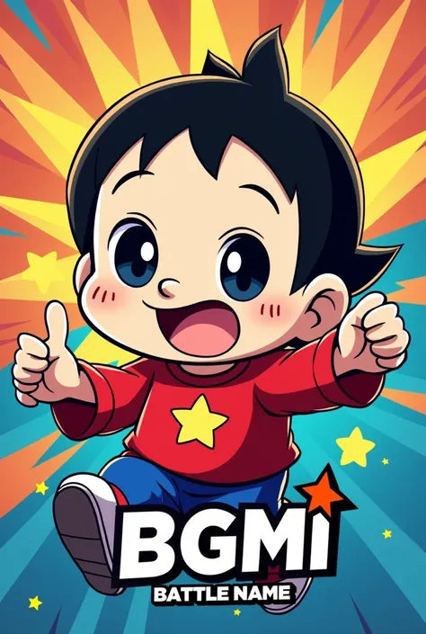 Make bgmi logo 
Add new add my name in this image shinchan 