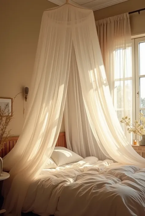 A nice mosquito net in the bedroom