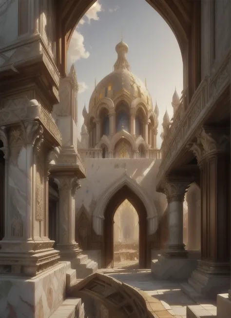 ((Epic scene, unreal engine scene, grand scene, sunlight, --v 4)), ((a grand medieval white kingdom, glowing kingdom, Middle Eastern fantasy kingdom, detailed intricate, Hebrew inspired architecture, detailed sunlit city landscape, epic sweeping vista)), (...