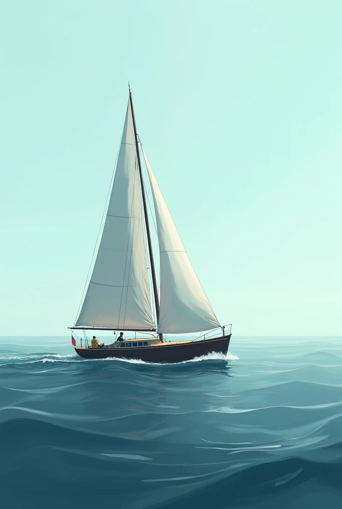 Lonely sailing boat 