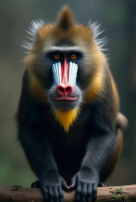 A Mandrill Monkey is watching closely.々，Only daughter， crackers，