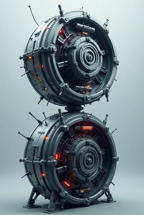 a particle accelerator one on top and one on bottom, realisitic, 4K, flashy