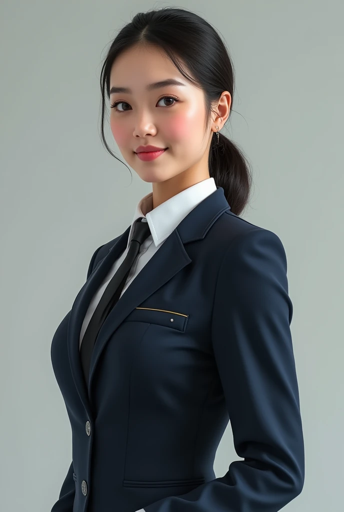 (realistic) (real human) 2x2 picture of a womans uniform
 