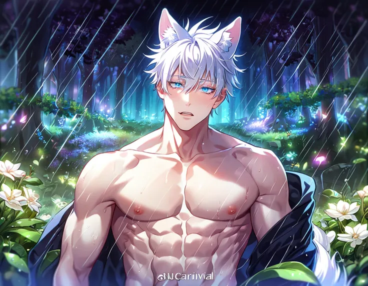 absurdres, highres, ultra detailed, hdr, master piece, best quality, extremely detailed, detailed eyes, gojou satoru, white hair...