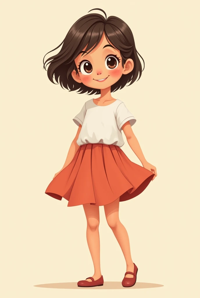 Human 8,year old girl 
n skirt
