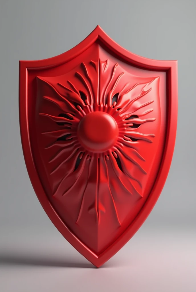 Red 3d immune system shield, facing the front, WITH GRAY BACKGROUND
