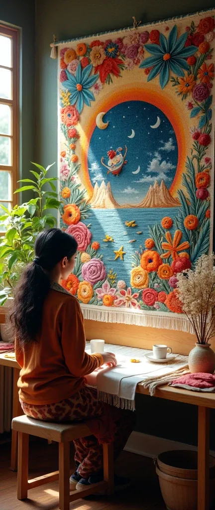 Intrigued, Laleh decided to weave a new tapestry, allowing her imagination to guide her hands