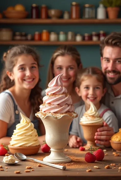 Homemade ice cream advertising 
