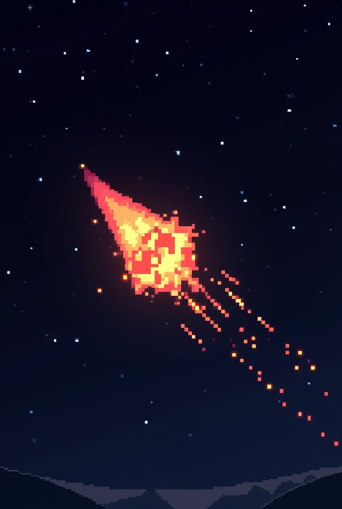 A pixelated meteor sprite.
