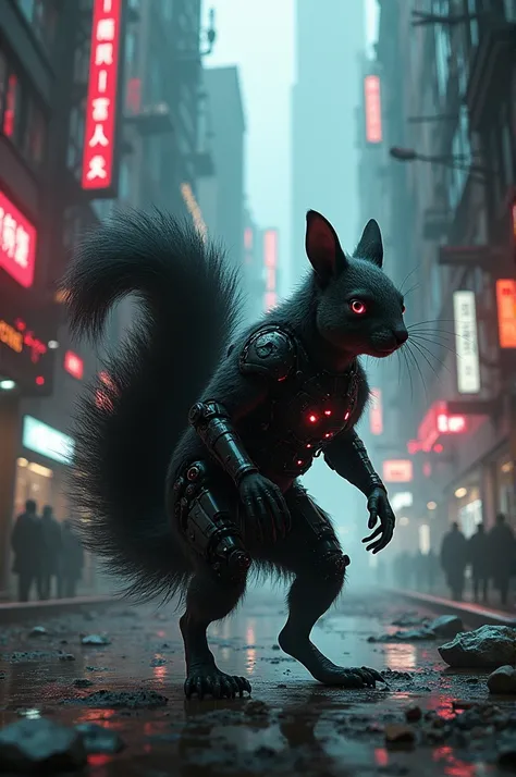 2D cyberpunk dark esquilo