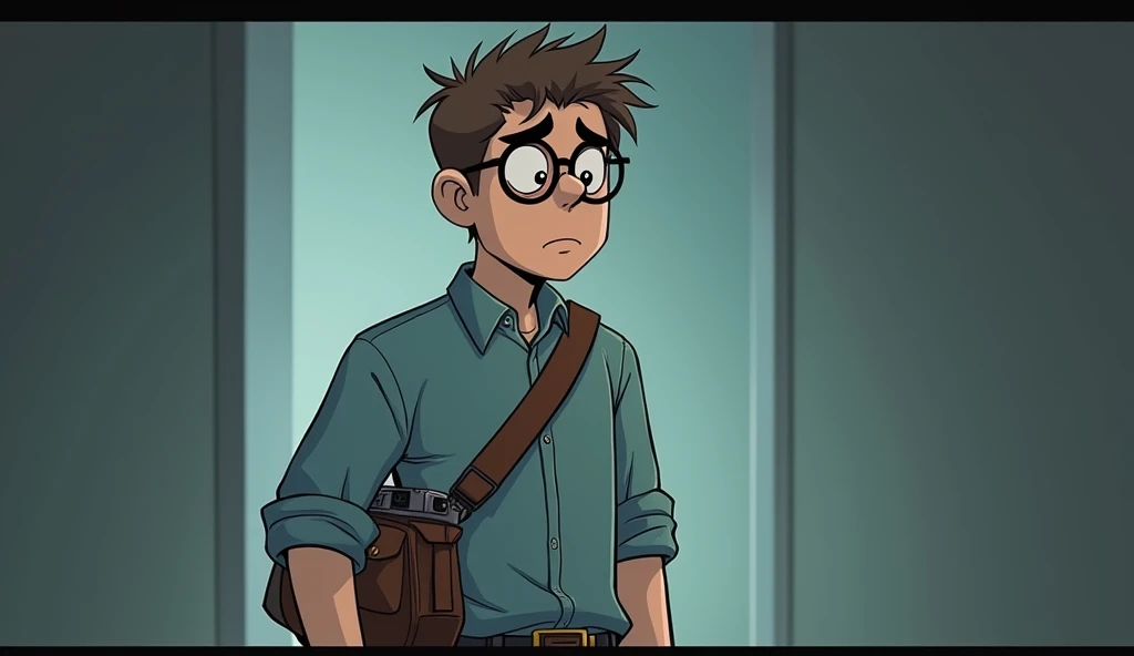 JackAppearance: A  man around 2 with pale skin and slightly messy light brown hair. He wears round glasses that give him a somewhat nerdy, yet endearing look.Outfit: A simple light blue shirt left untucked, paired with dark pants. A brown canvas belt holds...