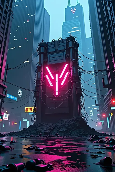 Picture for an inscription in cyberpunk style