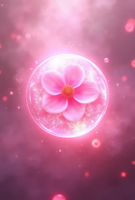 Pink energy ball with a pink flower inside