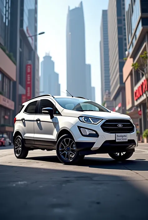 Ford ecosport white with Dang Khoa logo