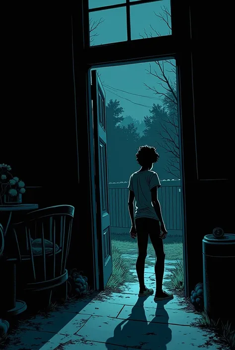 comic, one night when I was alone at home, I heard noises of people jumping in the backyard and trying to open the back door, A friend of mine went there, I looked at everything in the house and it was absolutely NOTHING