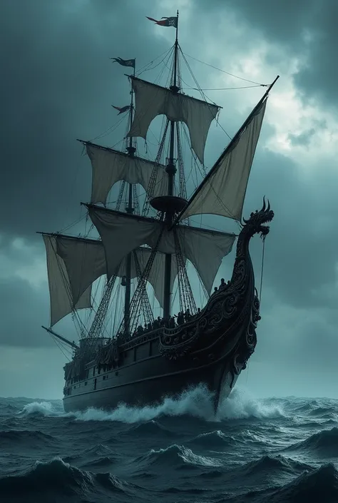 Dark pirate caravel