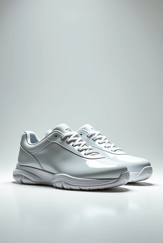 Polished patent leather tennis shoes 
