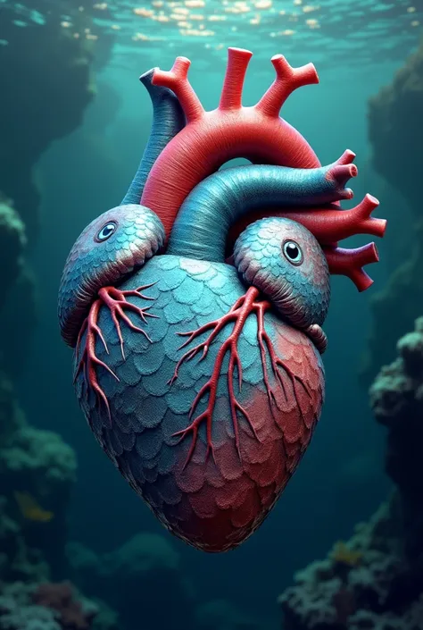 A human heart made of fish scales