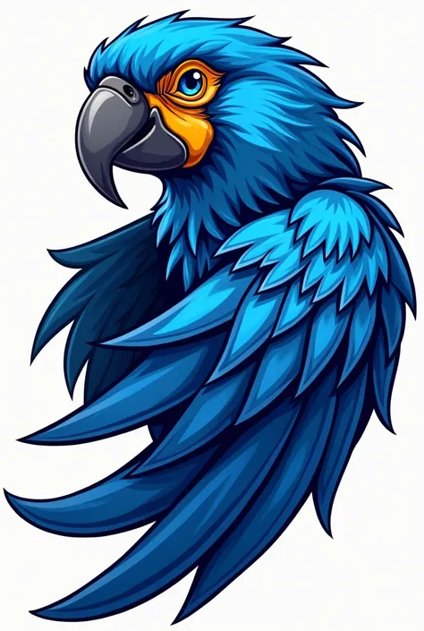 Team T-shirt with blue macaw mascot
