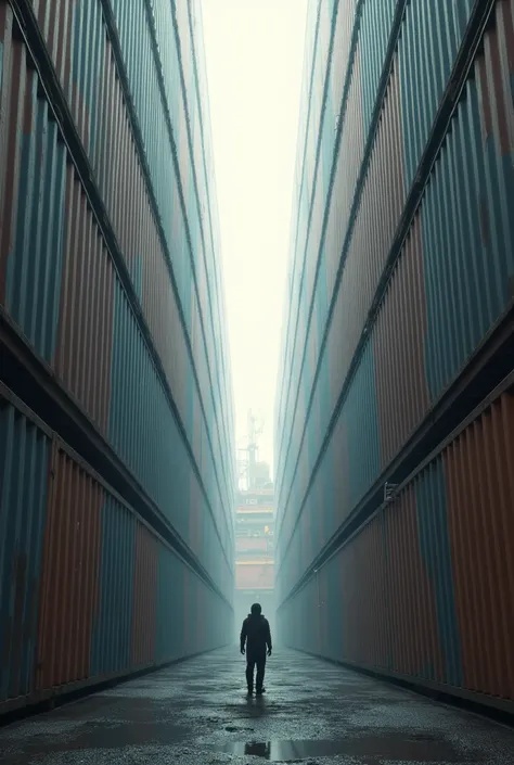 A container wall from a person&#39;s perspective 