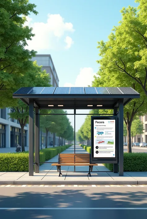 bus stop with solar panel