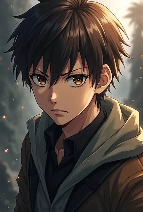 Demon slayer character with brown eyes and dark brown hair