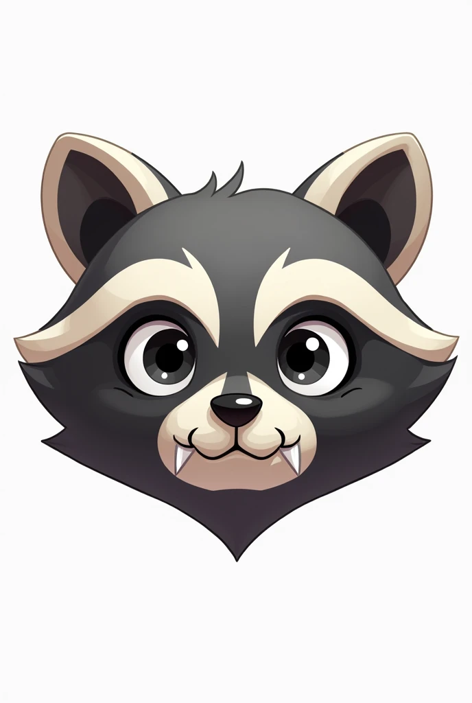 Racoon face for twitch make it more cartoon and make it not smiling add small tusks make it an twitch emote easy to draw