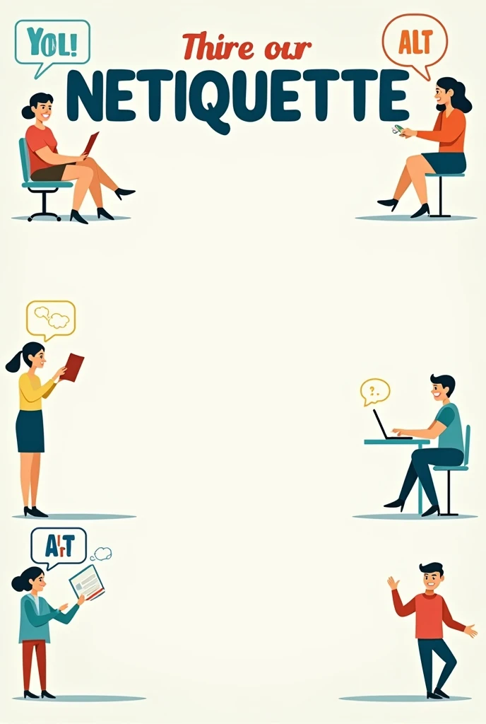 Poster of netiquette rules with examples 