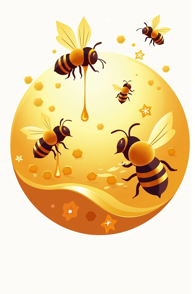 Logo where honey and bees are seen