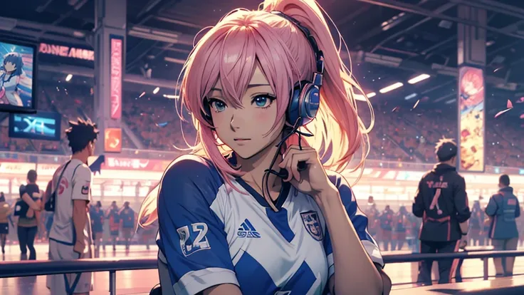 A woman wearing headphones、Anime Style 4 k, anime wallpaper 4k, anime wallpaper 4k, 4k anime wallpaper, anime art wallpaper 4k, anime art wallpaper 4k, Anime Style. 8k, Anime atmosphere, Ultra HD Anime Wallpaper, Anime Art Wallpaper 8K, Anime Background,pu...