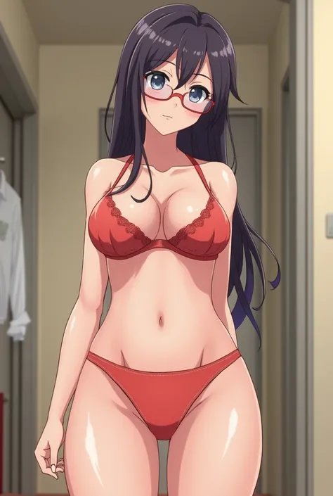 Make me an anime totally naked without underwear like panties or bra