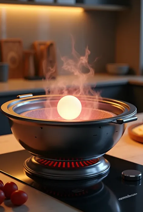 Create an interactive colander designed with a stove that simulates a fire. In the center of the colander pot, a sphere or other shape that changes colors. Includes speakers that provide verbal instructions. besides, It has a large, easy-to-press button, p...